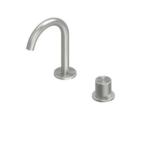 Einhebelmischer für Waschbecken - HUM 24 31 - QuadroDesign - im Bereich / Edelstahl / gebürsteter Edelstahl