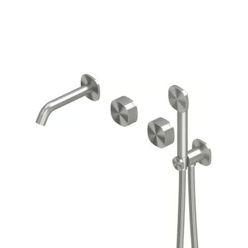 Wandmontiertes Duschsystem - SUPER 22 69 - QuadroDesign - minimalistisches Design / für Gewerbegebrauch / mit Handbrause