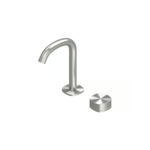 Einhebelmischer für Waschtisch - SUPER 22 31 - QuadroDesign - Aufsatz / gebürsteter Edelstahl / Edelstahl AISI 316