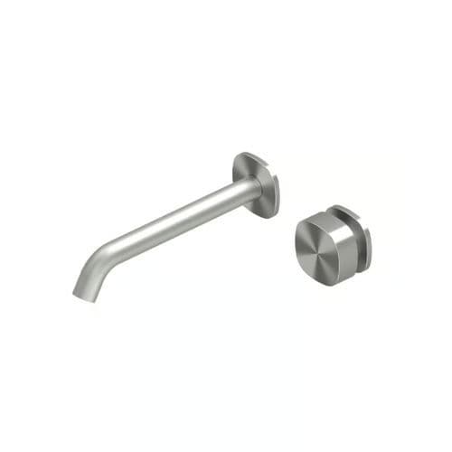 Einhebelmischer für Waschbecken - SUPER 22 11T - QuadroDesign - wandmontiert / Einbau / gebürsteter Edelstahl