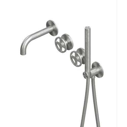 Wannenset aus Edelstahl 316L - VALVOLA02 20 69 - QuadroDesign - wandmontiert / modern / 2-Loch