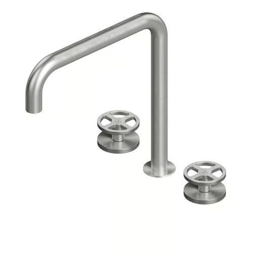 Zweigriffmischer für Waschbecken - VALVOLA02 20 32V - QuadroDesign - im Bereich / aus Edelstahl 316L / Edelstahl AISI 316