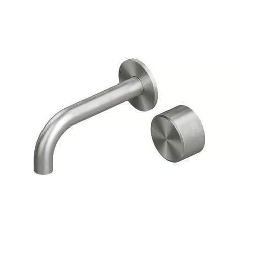 Einhebelmischer für Waschtisch - STEREO 16 10 00 - QuadroDesign - wandmontiert / Einbau / aus Edelstahl 316L