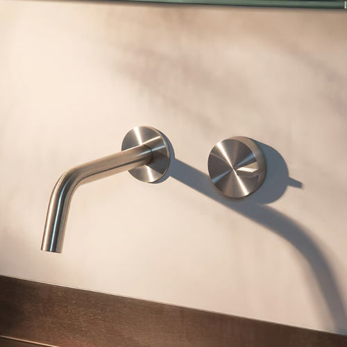 Einhebelmischer für Waschbecken - Q 18 10 - QuadroDesign - wandmontiert / Edelstahl / aus Edelstahl 316L