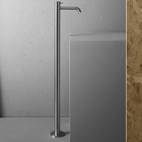 Einhebelmischer für Waschbecken - SOURCE 12 05 - QuadroDesign - bodenstehend / Edelstahl AISI 316 / für den Innenraum