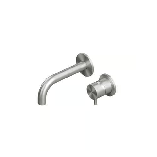 Einhebelmischer für Waschbecken - OTTAVO 13 14.00 - QuadroDesign - Einbau / wandmontiert / Edelstahl
