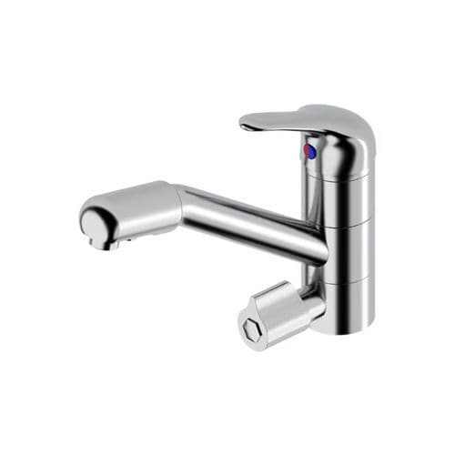 Aufsatz-Einhebelmischer - IDEALAQUA 64P/1 - QuadroDesign - Messing / für Küche / Dreiwege