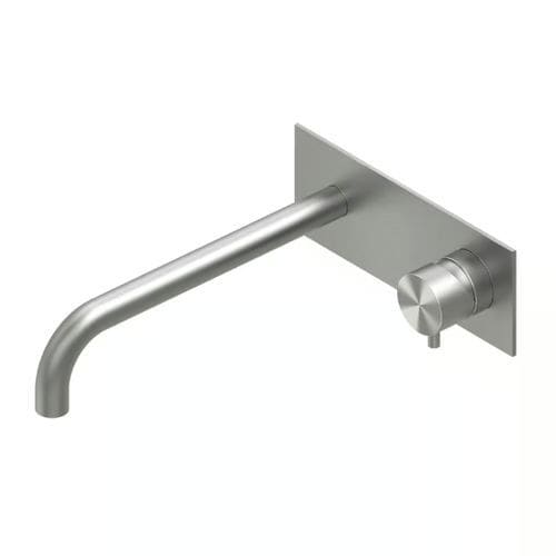 Einhebelmischer für Waschbecken - SOURCE 13 14R.00 - QuadroDesign - Einbau / wandmontiert / gebürsteter Edelstahl