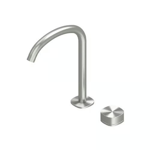 Einhebelmischer für Waschbecken - SUPER 22 32 - QuadroDesign - Einbau / gebürsteter Edelstahl / Edelstahl AISI 316