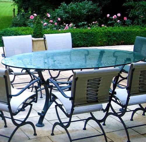 Moderner Tisch - GALILEO - FIVE STARS ITALY - Hartglas / Gestell aus Metall / oval