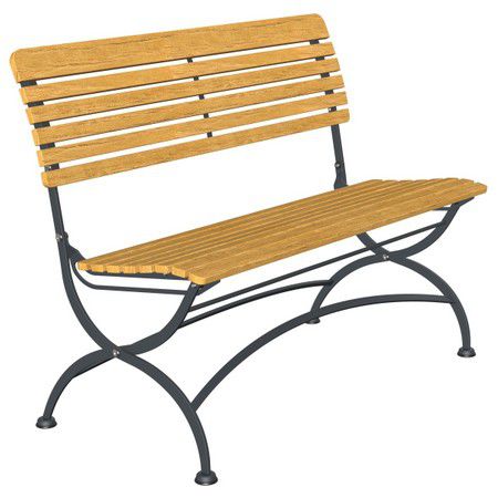 Moderne Gartenbank - ALTAIR - FIVE STARS ITALY - Teakholz / Metall / mit Rückenlehne