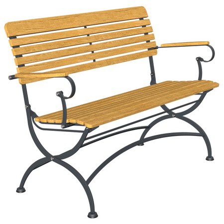 Moderne Gartenbank - ACHERNAR - FIVE STARS ITALY - Teakholz / Metall / mit Rückenlehne