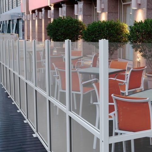 Hartglas-Windschutzwand - SQUARE - FIVE STARS ITALY - Aluminium / für Gewerbegebrauch