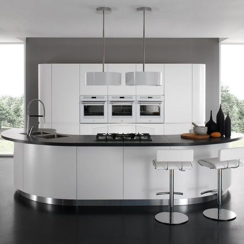 Moderne Küche - SEVEN - Torchetti Cucine - Laminat / rund / ohne Griff