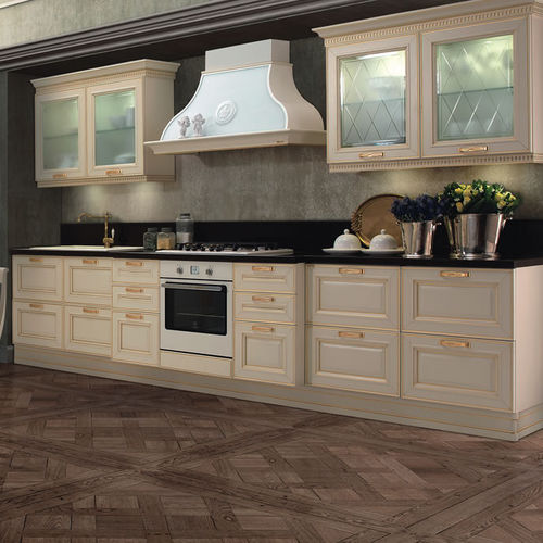 Klassische Küche - FIRENZE - Torchetti Cucine - Glas / Holz / mit Griffen