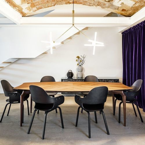 Moderner Tisch - GAULINO  - BD Barcelona Design - MDF / Holzfurnier / Gestell aus Nussbaum