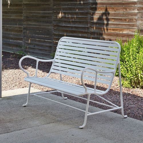 Moderne Gartenbank - GARDENIAS  - BD Barcelona Design - extrudiertes Aluminium / Laminat / mit Rückenlehne