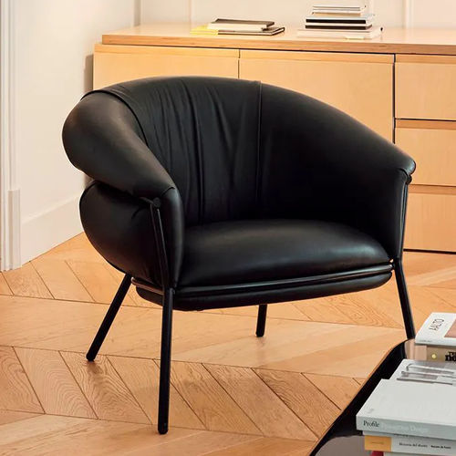 Moderner Sessel - GRASSO  - BD Barcelona Design - Stoff / Leder / aus lackiertem Stahl