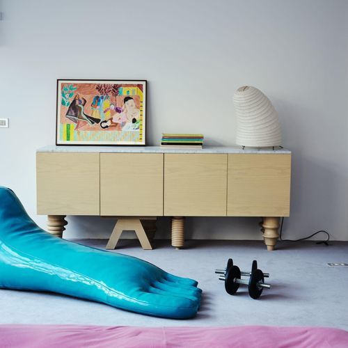 Modernes Sideboard - MULTILEG - BD Barcelona Design - Holzfurnier / MDF / Glas