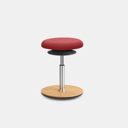 Moderner Hocker - ERGO - Löffler Bürositzmöbel GmbH - Leder / Stoff / Gestell aus Buche