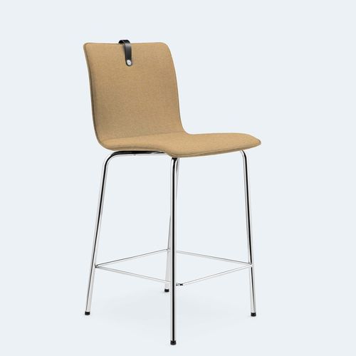 Moderner Barhocker - MESAMI - Löffler Bürositzmöbel GmbH - Stoff / Stahl / Gestell aus verchromtem Metall
