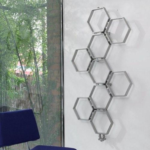 Heißwasser-Badheizkörper - HONEYCOMB - AEON Sculptural Heating - modern / Edelstahl / wandmontiert