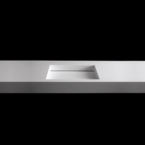 Einbauwaschbecken - TICKLESS - RI.FRA MOBILI - Corian® / mit integrierter Waschtischplatte / doppelt