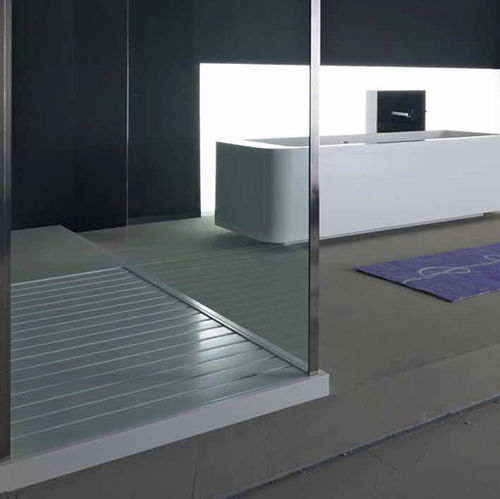 Rechteckige Duschwanne - LINE 60 - RI.FRA MOBILI - zum Aufstellen / Teakholz / Corian®