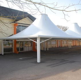 Membrankabel-Flächentragwerk - SCHOOLYARD - ACS-PRODUCTION - Vordach / für Abdeckung / PVC-Folie