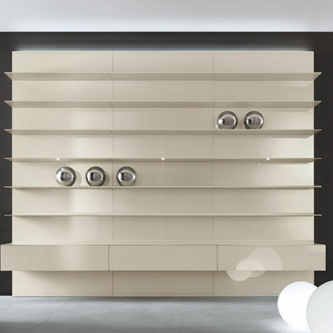 Wandmontiertes Regal - ABACUS LIVING - RIMADESIO - modern / Holz / lackiertes Holz