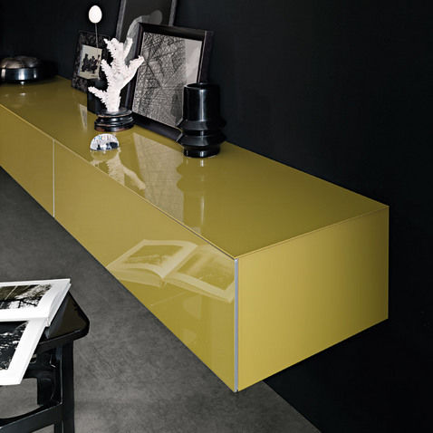 Wandmontiertes Sideboard - ABACUS LIVING - RIMADESIO - modern / Holz / lackiertes Holz