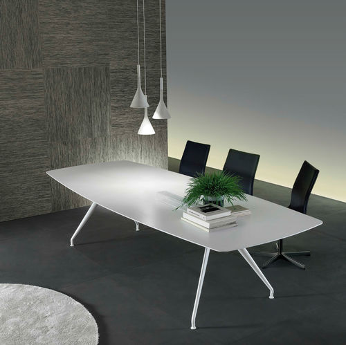 Moderner Tisch - MANTA - RIMADESIO - Glas / Gestell aus Glas / rechteckig