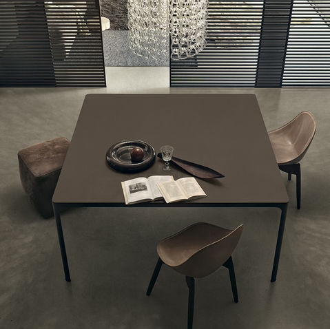 Moderner Esstisch - FLAT - RIMADESIO - Glas / rechteckig / für professionellen Einsatz