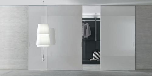 Tür für begehbaren Kleiderschrank / für Innenbereich - GRAPHIS LIGHT - RIMADESIO - Aluminium / Schiebe / Glas