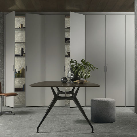 Tür für begehbaren Kleiderschrank / Aluminium - COVER - RIMADESIO - einflügelig / Glas / doppelt