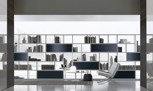 Modul-Bücherregal - OPUS - RIMADESIO - modern / Aluminium / Glas