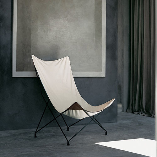Moderner Sessel - LAWRENCE 390 - RODA - Segeltuch / Leder / Edelstahl