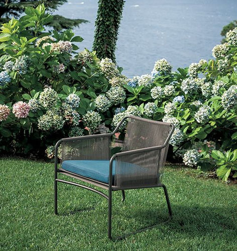 Moderner Sessel - HARP 368 - RODA - Polyester / Edelstahl / mit abnehmbarem Kissen