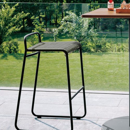 Moderner Barhocker - HARP 350 - RODA - Polyester / Gestell aus rostfreiem Edelstahl / mit Kufengestell