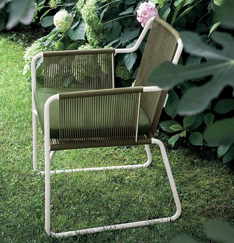 Moderner Stuhl - HARP 359 - RODA - für Außenbereich / Polyester / Gestell aus rostfreiem Edelstahl
