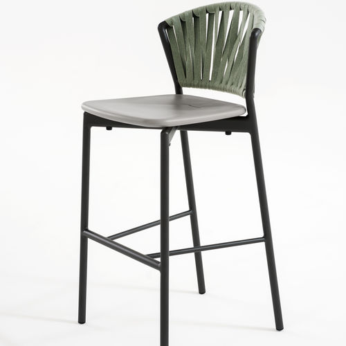 Moderner Barstuhl - PIPER 150 - RODA - für Außenbereich / Aluminium / Teakholz