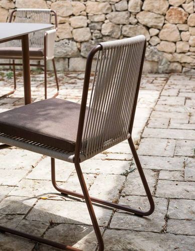 Moderner Stuhl - HARP 349 - RODA - für Außenbereich / Polyester / Gestell aus rostfreiem Edelstahl