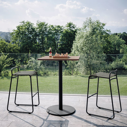 Moderner Barhocker - HARP 750 - RODA - Polyester / Acryl / Gestell aus rostfreiem Edelstahl