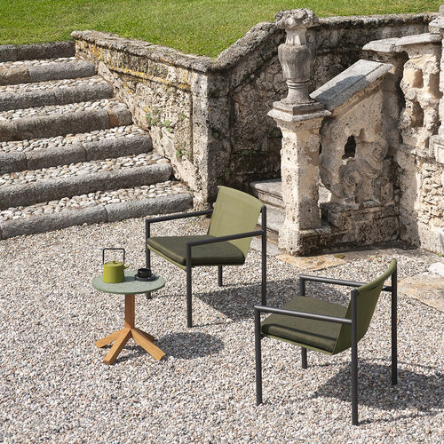 Moderner Sessel - PLEIN AIR 068 - RODA - Batyline® / aus lackiertem Stahl / Edelstahl