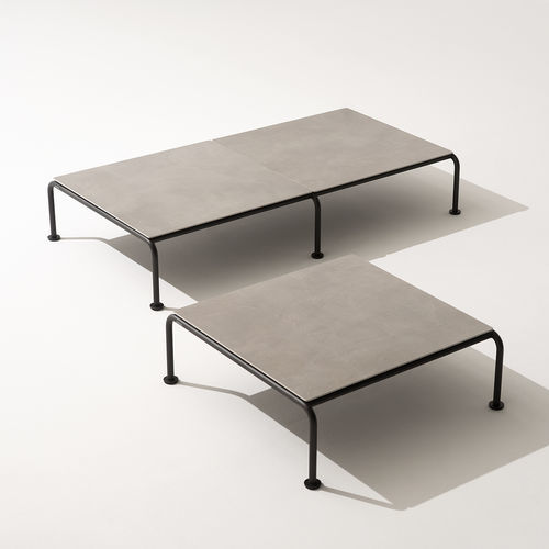 Moderner Lampentisch - STRESA 104 + 105 - RODA - Stoff / Sandstein / Gestell aus Aluminium