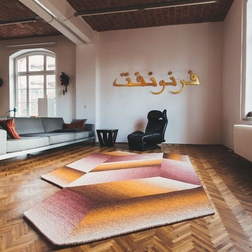 Moderner Teppich - LOGENZE   - Ruckstuhl AG - mit geometrischen Motiven / Wolle / gewebt