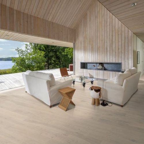 Massivparkett - STORY CREAMY WHITE 188 - Karelia - Eiche / gebürstet / Mattfinish