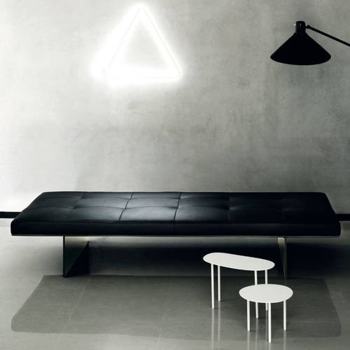Moderne Polsterbank - TRACK - Living Divani - Stoff / Leder / Gestell aus Aluminium