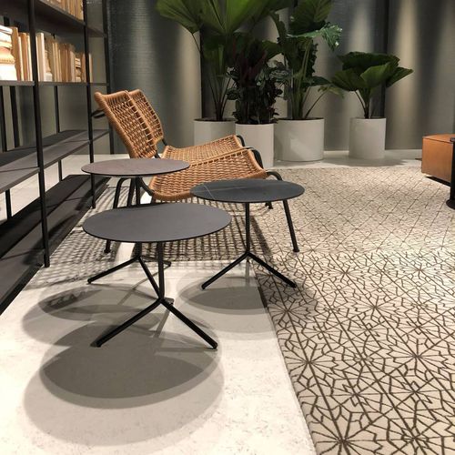 Moderner Lampentisch - KIWI - Living Divani - lackiertes MDF / Marmor / Gestell aus Stahl