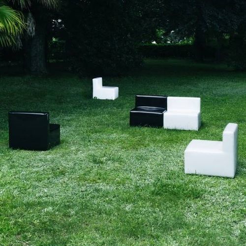 Moderner Kaminsessel - CABRIO - Living Divani - Stoff / Leder / Sperrholz